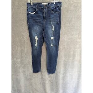 MUDD High Rise Jegging Juniors 17 FLX‎ Stretch Denim Skinny Jeans Distressed Y2K